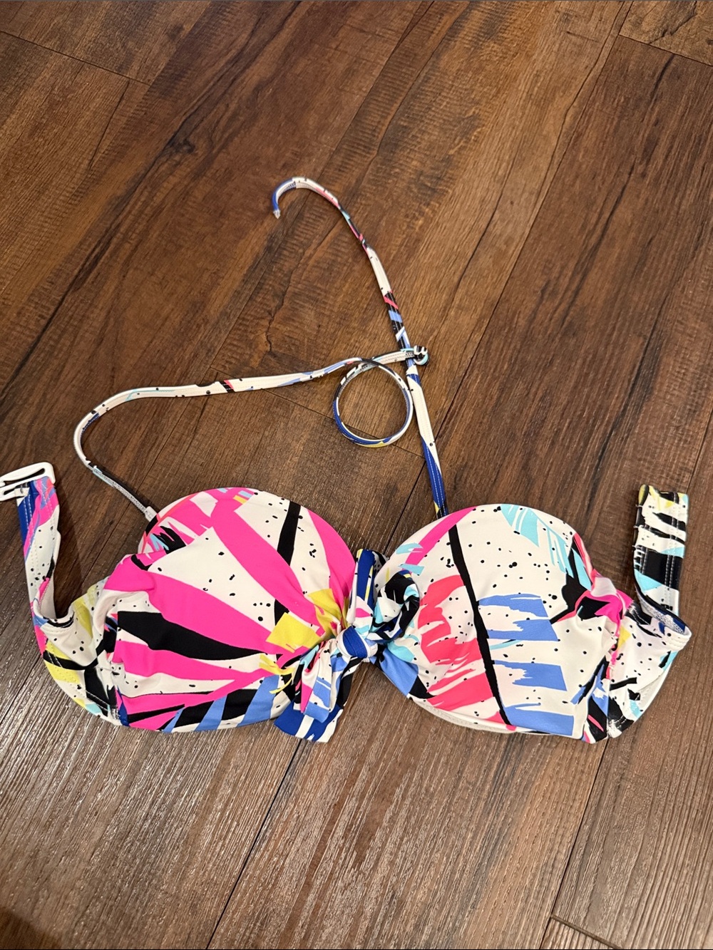 Colorful Abstract Print Bikini Top
